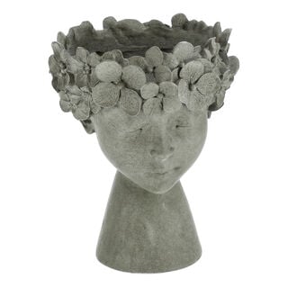 Grey resin decorative flower pot 19*19*24 cm
