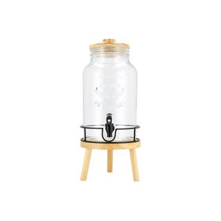  Glass Juice Dispenser With Wooden Lid