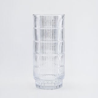 "Homez silver ribbed glass vase 15*15*34.3 cm