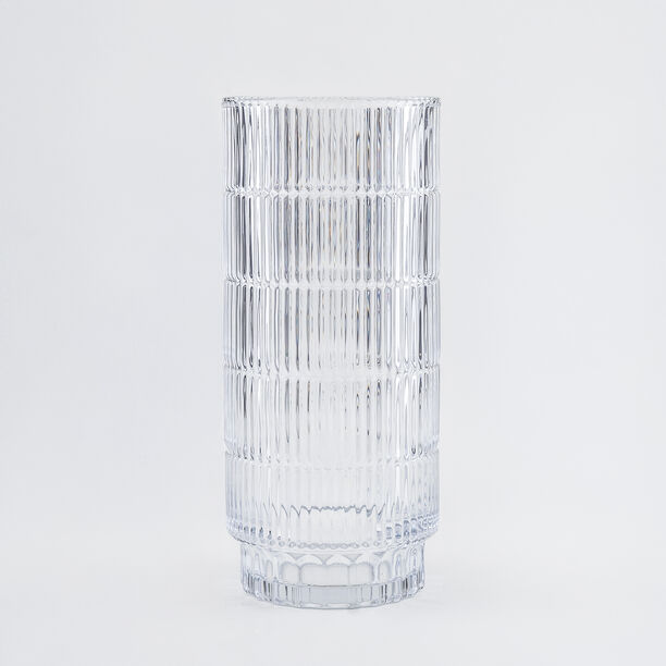 هومز فازة زجاج فضي مضلّع 15*15*34.3 سم image number 0