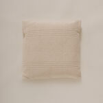 Shaggy woven cotton cushion with stone design in white 45*45cm image number 0
