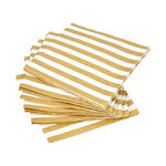 Ambiente Elegance Serving Paper Napkins Gold & White Stripes image number 0