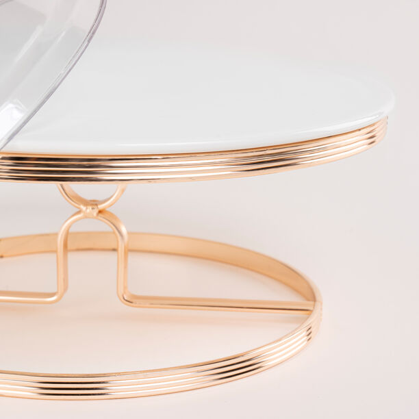 Round Cake Plate With Acrylic Dome And Stand image number 4