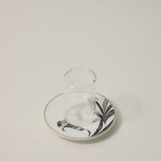 Dallaty white porcelain and glass Tea and coffee cups set 18 pcs