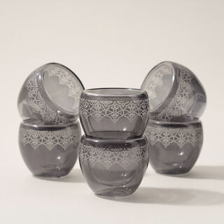 Dallaty 6pcs glass coffee cup set, grey