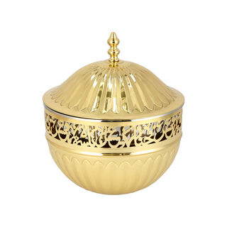 La Mesa Food Warmer Caligraphy Gold Colur 28x28x35 Cm,Small