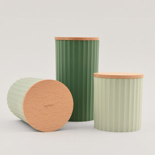 Pentola 3pcs storage canister set, green