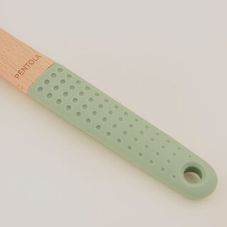 Pentola wood rounded spatula, silicone handle, green 30*6.8*1.5 cm