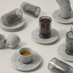 Dallaty grey porcelain and glass Tea and coffee cups set 18 pcs image number 3