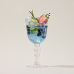 Glass Stem Goblets Cold Spot And Blue Luster image number 1