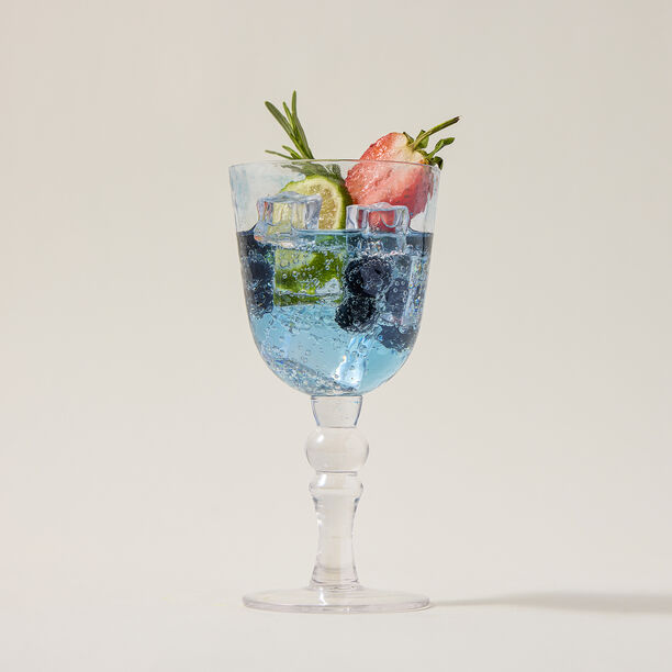 Glass Stem Goblets Cold Spot And Blue Luster image number 1
