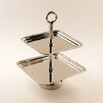 La Mesa Metal Tier Stand Nickle Plated 28.5*28.5*41.5Cm, Gold image number 0