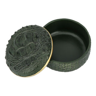 Deco Box Crocodile Resin 14*14*9Cm
