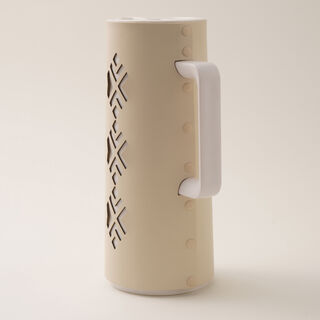 Dallaty leather vacuum flask 1L white