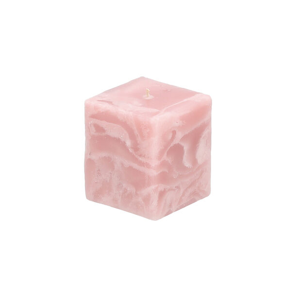 Marble Square Candle 8*8*8 cm Light Pink image number 1