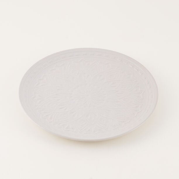 La Mesa stoneware dinner set with embossed pattern, white, 16 pieces image number 1