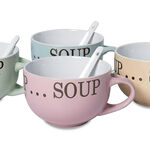 Soup Mugs Set 4Pcs Mix Colors image number 1