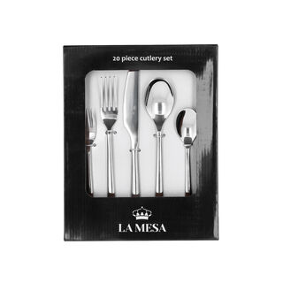 La Mesa silver stainless steel cutlery set 20 pc
