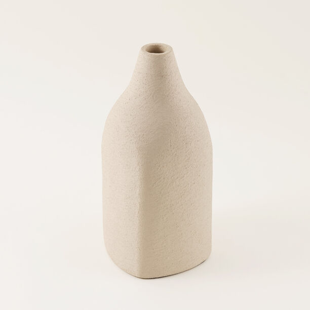 Homez stone pot ceramic vase, beige, 12*12*27cm image number 1