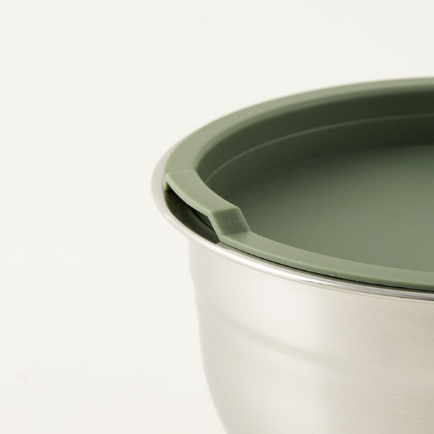Alberto Stainless Steel Bowl With Silicone Lid, Green, 18 Cm image number 2