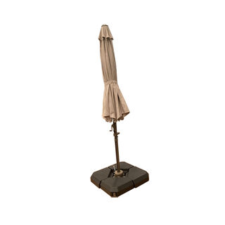 Homez aluminum hanging umbrella with base, beige