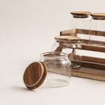 Alberto 7Pcs Glass Spice Jar Set With Wooden Stand image number 1