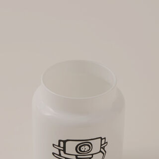 Glass coffee jar 890ml with wooden lid in white