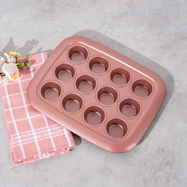Betty Crocker Non Stick 12 Cup Muffin Pan, Rose Color L:29Xw:23Xh:3Cm image number 1
