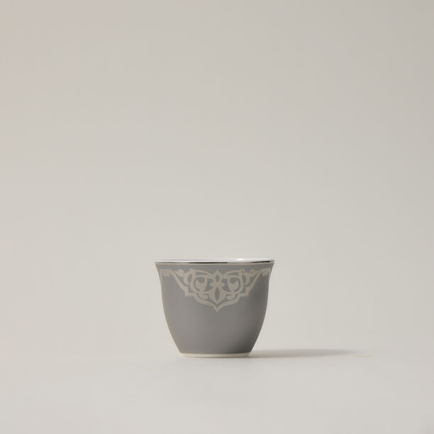 Dallaty grey porcelain and glass Tea and coffee cups set 18 pcs image number 3
