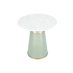 Side Table Grey Glass Base White Marble Top 46 *46 cm image number 3