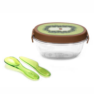 Snips Plastic Kiwi Fruit Saver With Lid Green Color