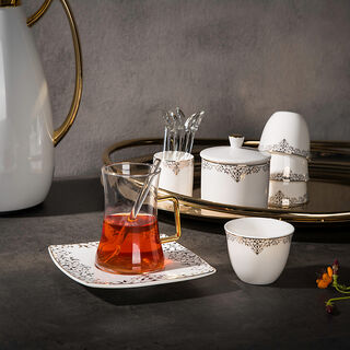 Arabic Tea and Coffec Set 28Pc Porcelain Gs