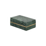 Green Marble Rectangle Box With Brass Inlay image number 2