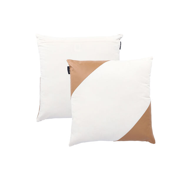Cottage Cotton and Rexine Cushion 50 * 50 cm White image number 1