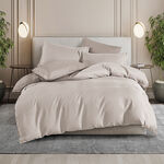 Cottage chevron 2pc comforter set twin 150*220cm microfiber beige image number 0