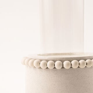 Selah collection off white ceramic candle holder 16.5*16.5*25 cm