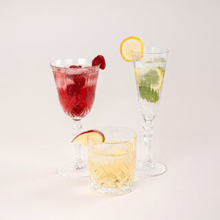 Rcr Set Melodia 18 RCR Melodia Italian Crystal Tumblers Goblet Flute Stem Glasses Set 18 Pieces