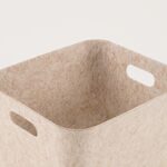 Homez felt fabric storage basket 32.5*27*20cm, beige image number 4
