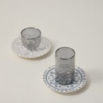 Dallaty white porcelain and glass Tea and coffee cups set 18 pcs image number 0