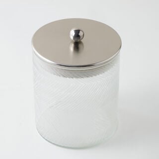 Alberto glass canister set 3pcs 12*12*14cm, silver