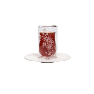 Dallaty white porcelain and glass Tea and coffee cups set 18 pcs
