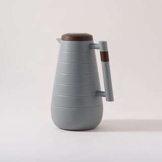 Dallaty Plastic Thermos With Wood Details, Light Blue, 1L