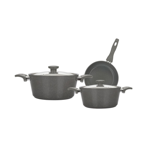 Mistercook 5 piece granite cookware set gray image number 0