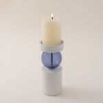 Homez Piller Candle Holder Yaqut Collection, White 9*9*20Cm image number 0