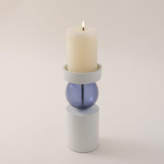 Homez Piller Candle Holder Yaqut Collection, White 9*9*20Cm