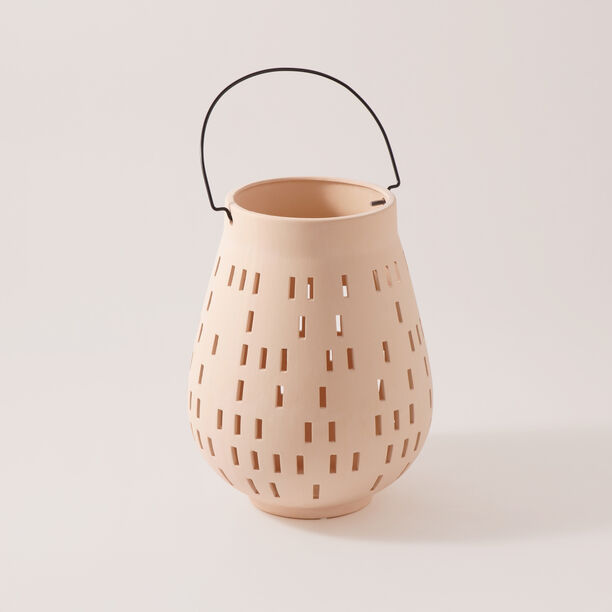 Homez Ceramic Lantern, Beige 23*23*29.9Cm image number 0