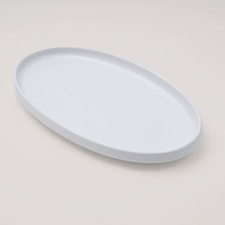 Pearl Collection La Mesa Porcelain Serving Platter Wood Serving Base