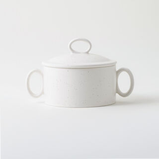 La Mesa stoneware oven to table large pot with lid, beige 18*12.2*6.5 cm