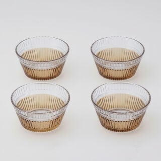 دلتي زبدية زجاج، عسلي، 4 قطع