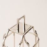 Homez stainless steel silver lantern 23*23*58 cm image number 3